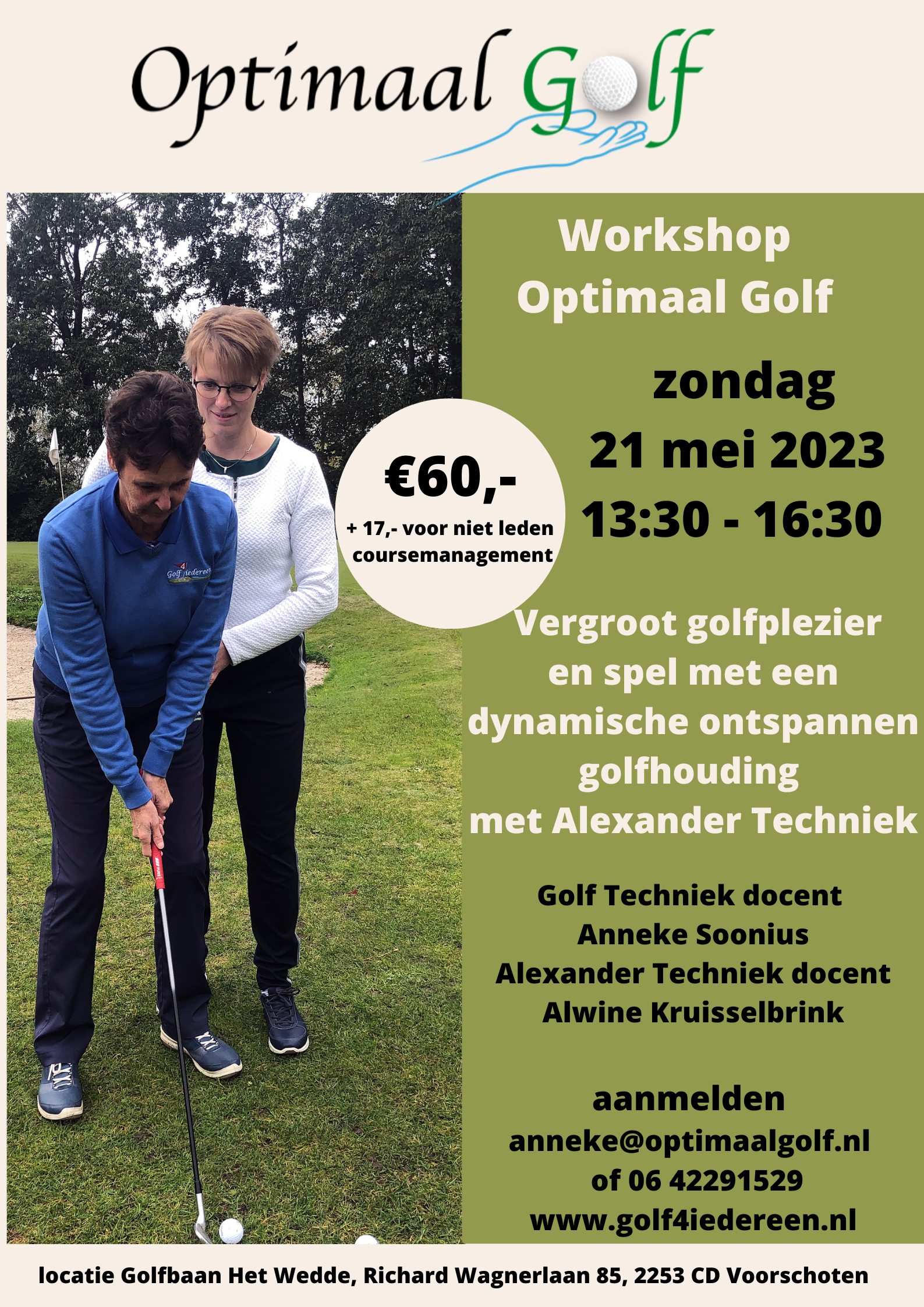 Optimaal Golf 21-05-2023 workshop Workshop Optimaal Golf golf en Alexander Techniek